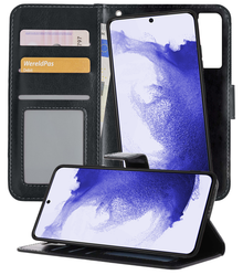 Samsung S22 Hoesje Bookcase Cover Uitneembaar - Zwart