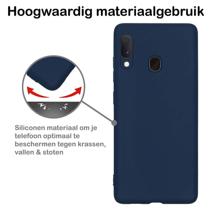 Samsung A20e Hoesje Siliconen Backcover Lichtgewicht - Donkerblauw