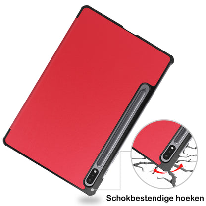 Samsung Galaxy Tab S8 Ultra Trifold Bookcase Hoes - Rood