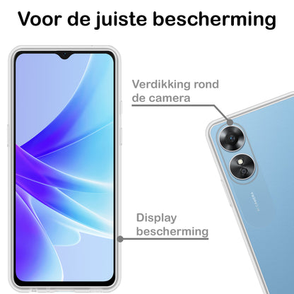 OPPO A17 Hoesje Siliconen Backcover Lichtgewicht - Transparant