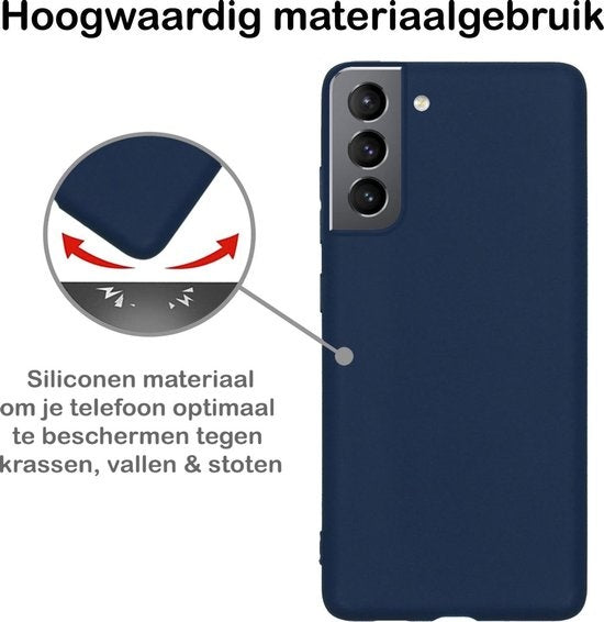 Samsung S21 Plus Hoesje Siliconen - Donkerblauw