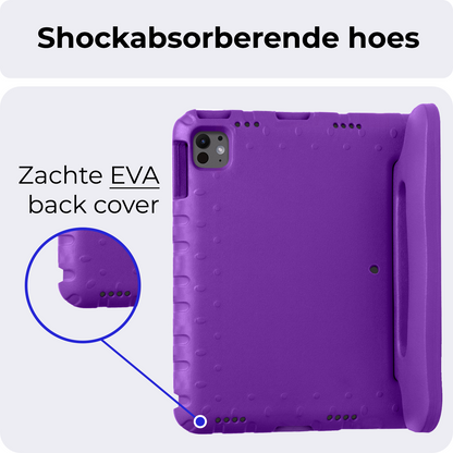 iPad Pro 2018/2020/2021/2022 (12,9 inch) Kinderhoes Shockabsorberend Foam - Paars