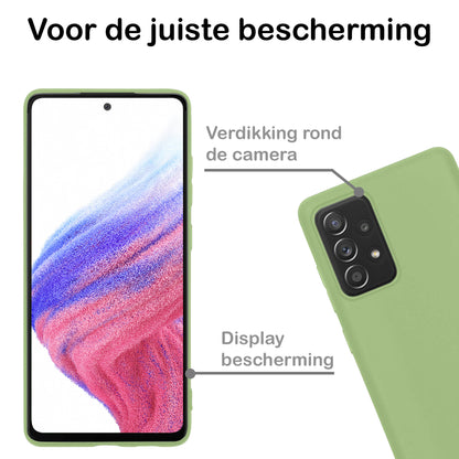 Samsung A53 Hoesje Siliconen Backcover Lichtgewicht - Groen