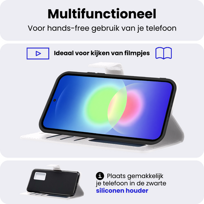 Samsung A27 Hoesje Bookcase Cover met Kaarthouder - Wit