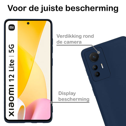 Xiaomi 12 Lite Hoesje Siliconen Backcover Lichtgewicht - Donkerblauw