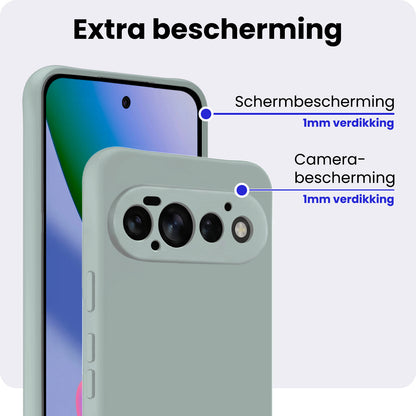Google Pixel 11 Pro Hoesje Siliconen Backcover Lichtgewicht - Lichtblauw