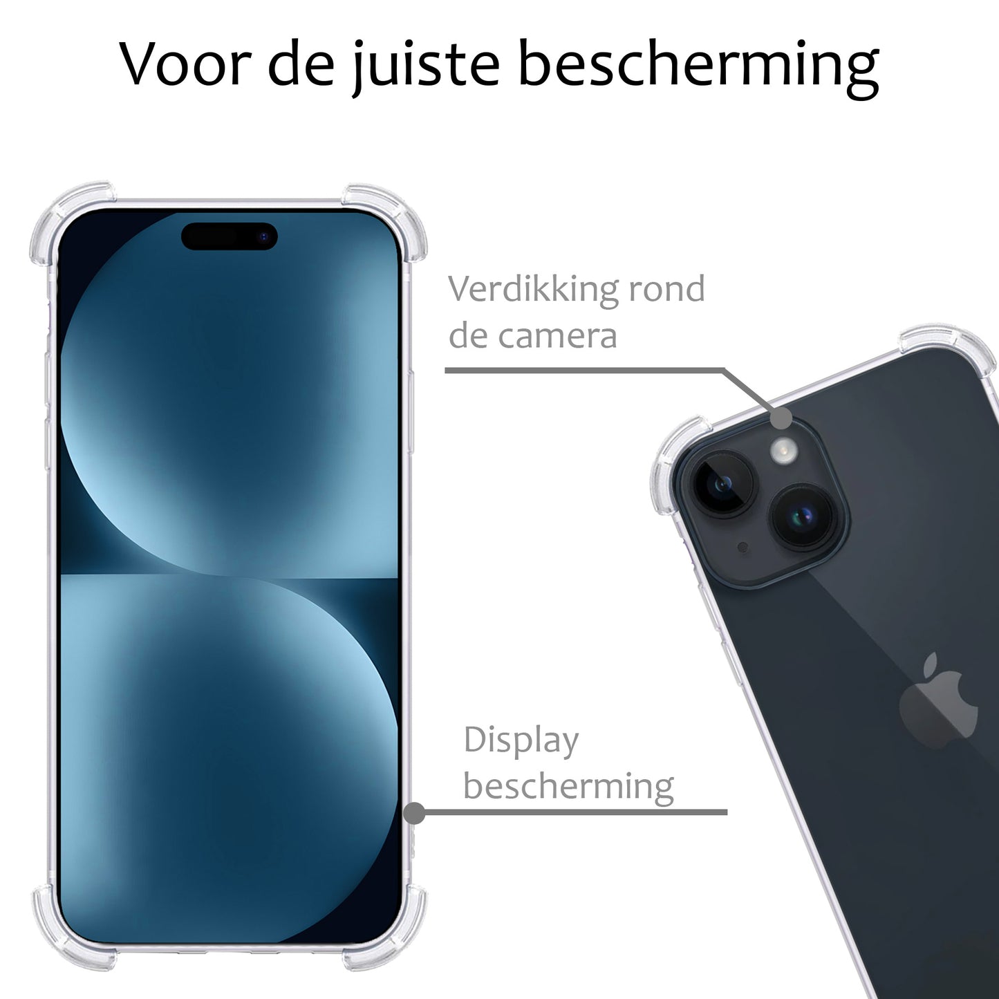 iPhone 15 Plus Hoesje Shock Proof Siliconen - Transparant