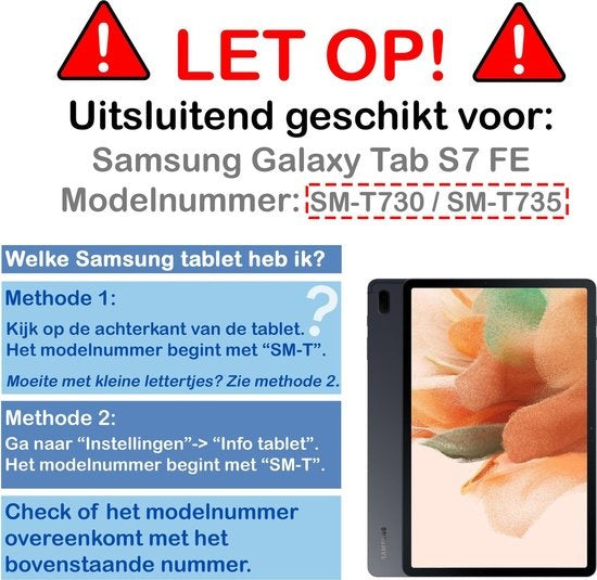 Samsung Galaxy Tab S7 FE Tablethoes Smcpen Met Screenprotector - Rosðð goud