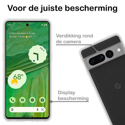 Google Pixel 7 Pro Hoesje Siliconen Backcover Lichtgewicht - Transparant