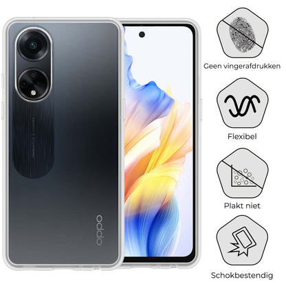 OPPO A98 Hoesje Siliconen Backcover Lichtgewicht - Transparant