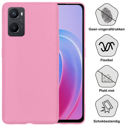 OPPO A76 Hoesje Siliconen Backcover Lichtgewicht - Lichtroze
