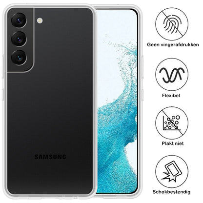 Samsung S22 Plus Hoesje Siliconen Backcover Lichtgewicht - Transparant