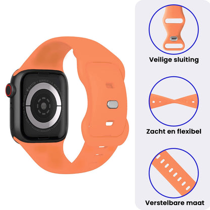 Apple Watch 1, 2, 3, 4, 5, 6, 7, 8, 9, 10, 11, SE - 42/44/45/46 mm Bandje Siliconen met verstelbare polsband - Calendula