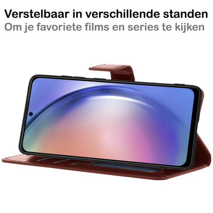 Samsung A54 Hoesje Bookcase Cover met Kaarthouder - Bruin