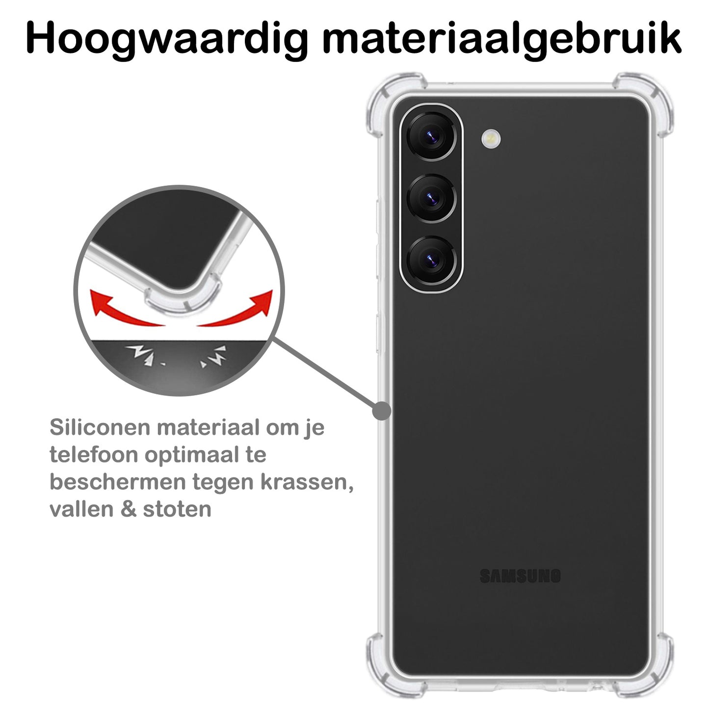 Samsung S23 Hoesje Shock Proof Siliconen - Transparant