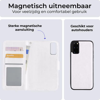 Samsung S20 Plus Hoesje Bookcase Cover Uitneembaar - Wit