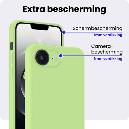 iPhone 16e Hoesje Siliconen Backcover Lichtgewicht - Groen