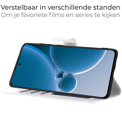 OnePlus Nord 3 Hoesje Bookcase Cover met Kaarthouder - Wit
