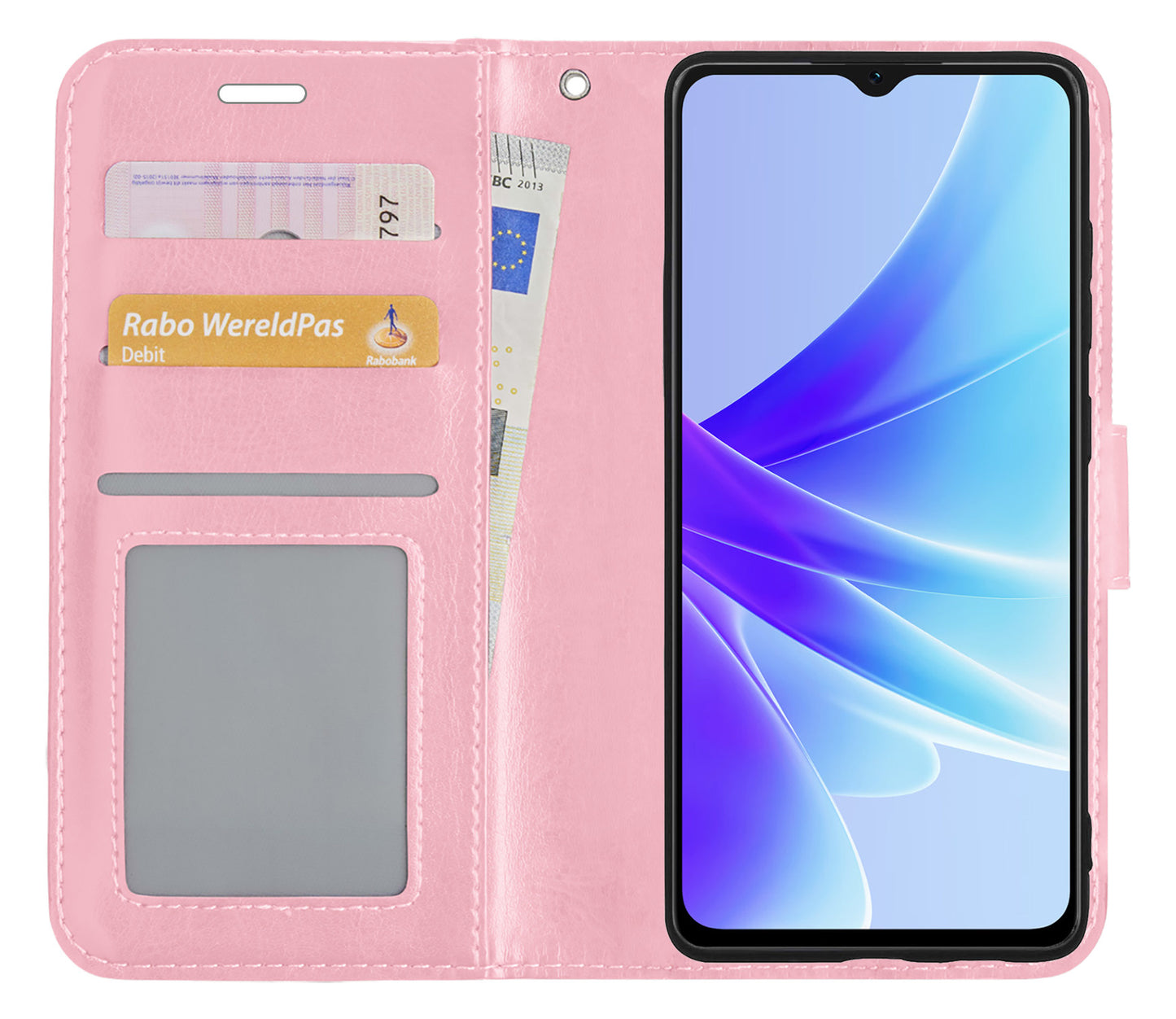 OPPO A57 Hoesje Book Case Kunstleer - Lichtroze