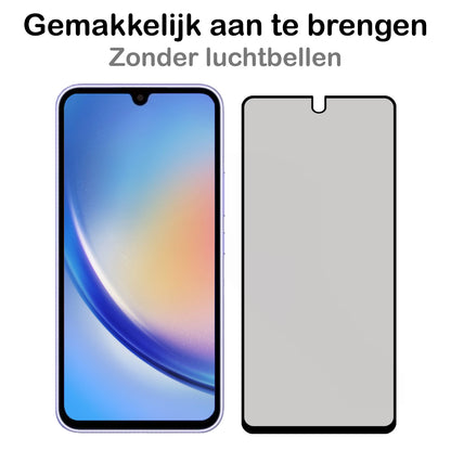 Samsung A34 Screenprotector Gehard Glas - Privacy