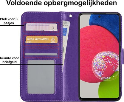 Samsung A52s Hoesje Bookcase Cover met Kaarthouder - Paars