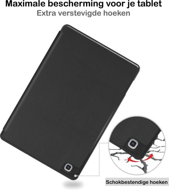 Samsung Galaxy Tab S6 Lite Tablethoes Smcpen Met Screenprotector - Zwart