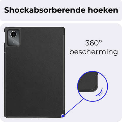 Lenovo Tab M11 Trifold Bookcase Hoes - Zwart