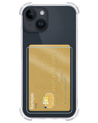iPhone 15 Plus Hoesje Kaarthouder Backcover Shockproof - Transparant