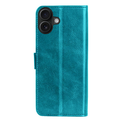 iPhone 16 Plus Hoesje Bookcase Cover met Kaarthouder - Turquoise