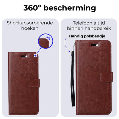Samsung S24 Ultra Hoesje Bookcase Cover met Kaarthouder - Bruin