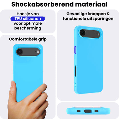 iPhone Air Hoesje Siliconen Backcover Lichtgewicht - Lichtblauw