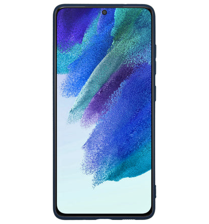 Samsung S21 FE Hoesje Siliconen Backcover Lichtgewicht - Donkerblauw