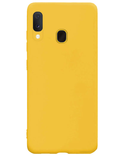 Samsung A20e Hoesje Siliconen Backcover Lichtgewicht - Geel
