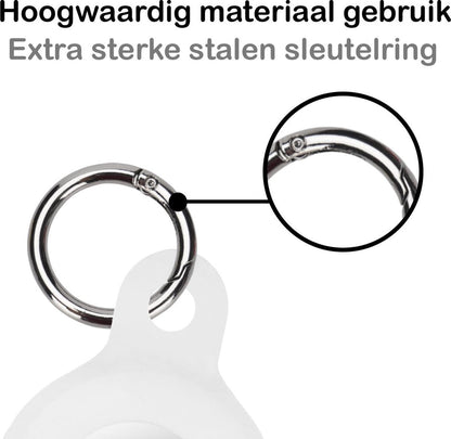 Apple AirTag Hoesje Siliconen Full Cover Lichtgewicht - Wit