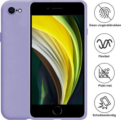 iPhone SE 2020 Hoesje Siliconen Backcover Lichtgewicht - Lila