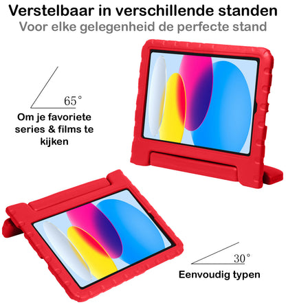 iPad 2022 Hoesje Kids Cover Bumper - Rood