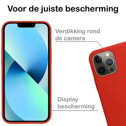 iPhone 13 Pro Max Hoesje Siliconen Backcover Lichtgewicht - Rood