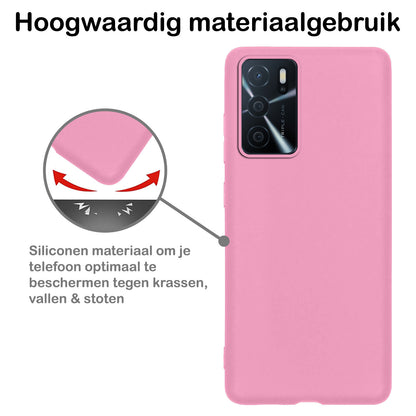 OPPO A16s Hoesje Siliconen - Lichtroze