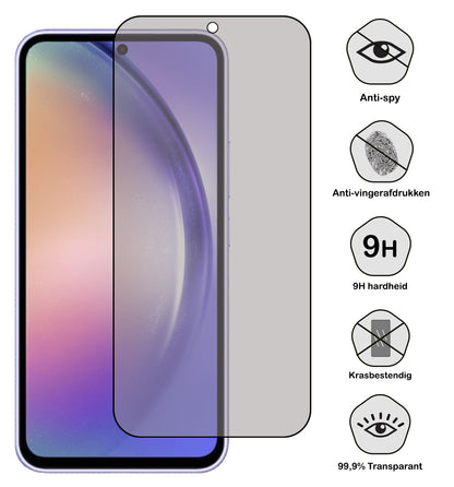 Samsung A54 Screenprotector Gehard Glas - Privacy