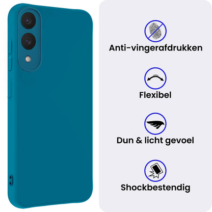 Samsung S25 Edge Hoesje Siliconen Backcover Lichtgewicht - Donkerblauw