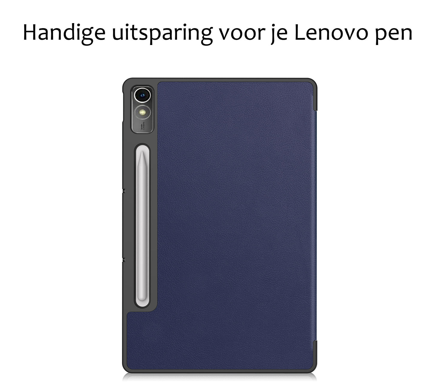 Lenovo Tab P12 Hoesje Book Case Met Lenovo Pen Uitsparing - Donkerblauw