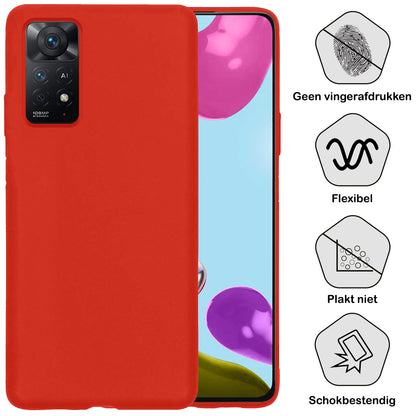 Xiaomi Redmi Note 11s Hoesje Siliconen Backcover Lichtgewicht - Rood