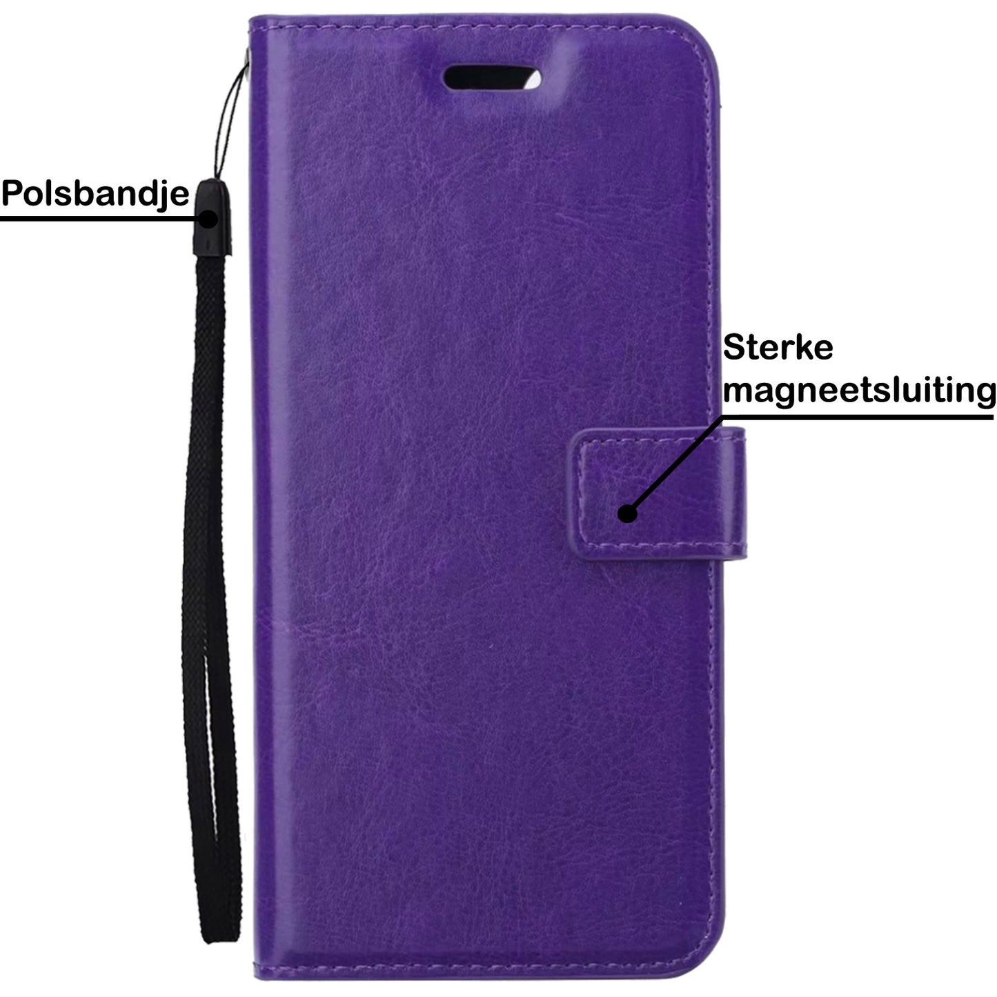 Samsung A14 Hoesje Book Case Kunstleer - Paars