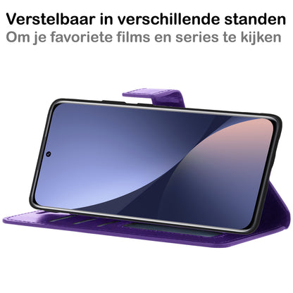 Xiaomi 12 Hoesje Book Case Kunstleer - Paars