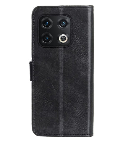 OnePlus 10 Pro Hoesje Bookcase Cover met Kaarthouder - Zwart