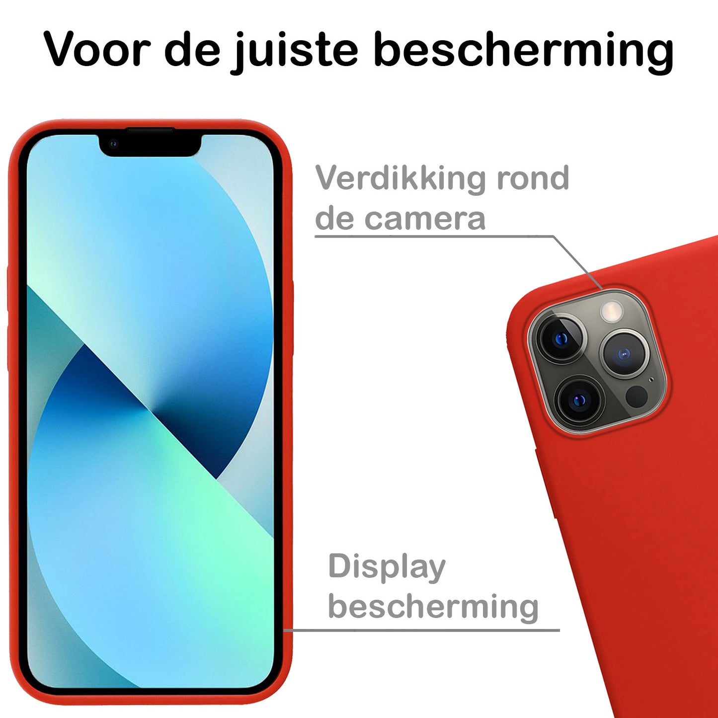 iPhone 13 Pro Max Hoesje Siliconen - Rood