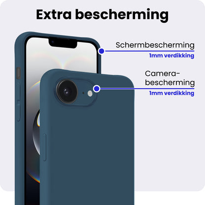 iPhone 16e Hoesje Siliconen Backcover Lichtgewicht - Donkerblauw