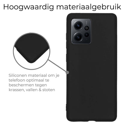 Xiaomi Redmi Note 12 4G Hoesje Siliconen Backcover Lichtgewicht - Zwart