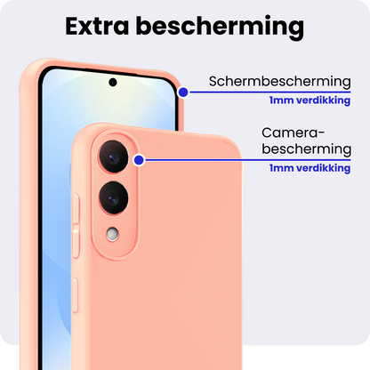Samsung S25 Edge Hoesje Siliconen Backcover Lichtgewicht - Lichtroze