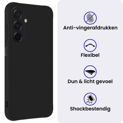 Samsung A17 Hoesje Siliconen Backcover Lichtgewicht - Zwart
